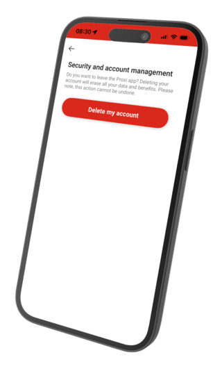 How do I delete my Proxi account?